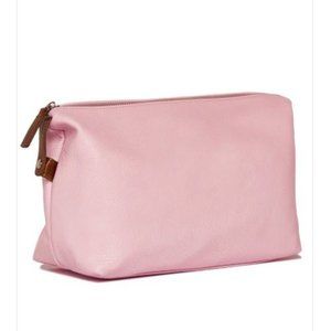 Large Pink Leather Make-Up/Toiletries Bag